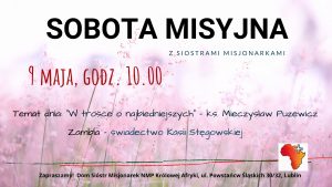9 maja 2020 – Sobota misyjna